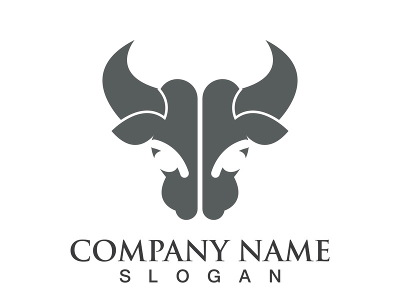 Bull head logo vector icon design illustration