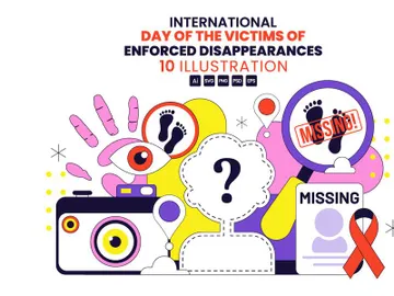10 Victims of Enforced Disappearances Day Illustration preview picture