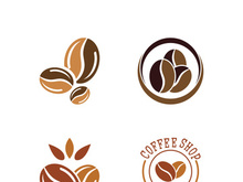 Coffee bean icon vector illustration template