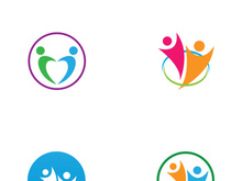 Community of people logo design with creative idea.