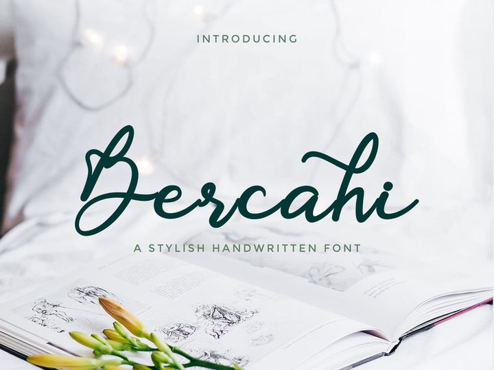Bercahi - dazzling handwritten script font preview picture