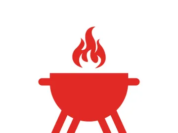 BBQ grill simple and symbol icon with smoke or steam logo vector illustration preview picture