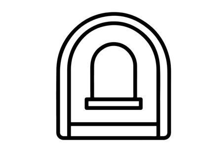 Minimalist Halloween Arch-Icon isoliert auf Weiß. Gruselige Eingangs-Symbol-Vektorillustration für saisonale Deko und Einladungen.