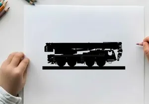 Silhouette of a train on a track with silhouette
