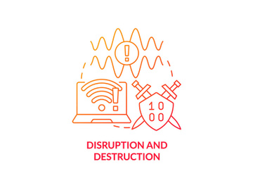 Disruption and destruction red gradient concept icon preview picture