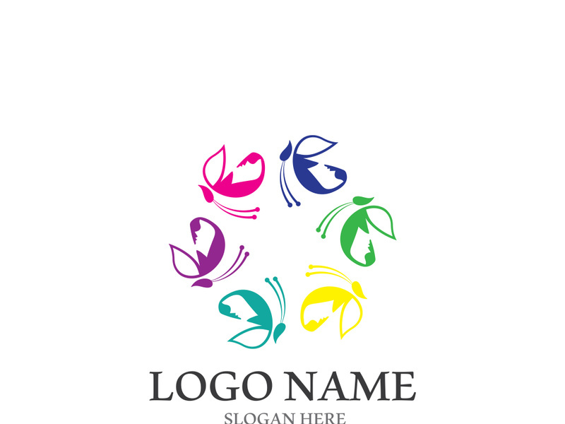 Butterfly logo icon vector design illustration