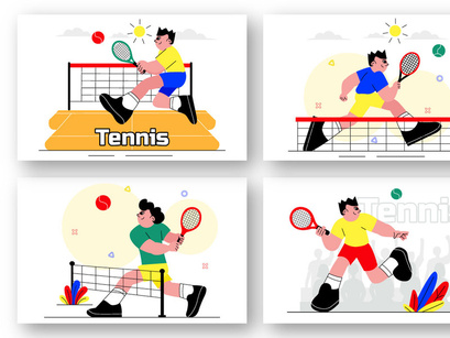 9 Tennis Player Sport Illustration