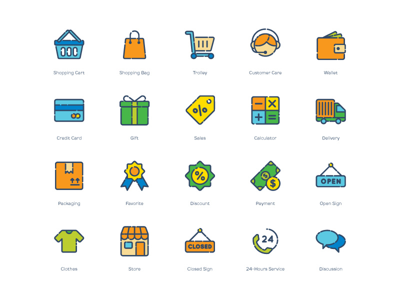 Shopping Icons [AI, EPS, PNG, SVG]