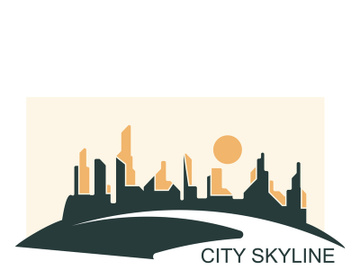 City silhouette skyline illustration design. City landscape Panorama building vector preview picture