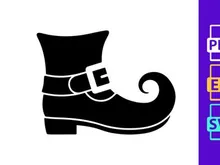 Black Leprechaun Shoe with Buckle