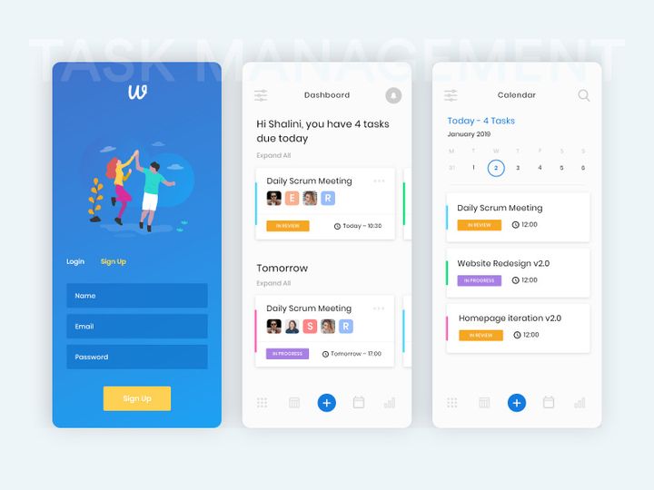 Task Management Screens