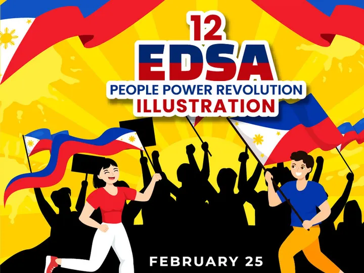 12 Edsa People Power Revolution Anniversary of Philippine Illustration