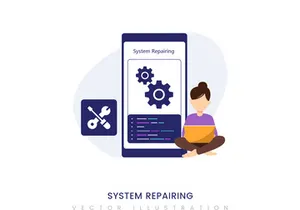 System repairing vector illustration