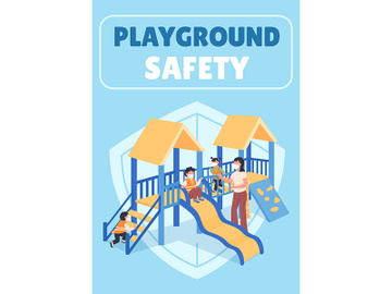 Playground safety poster flat vector template preview picture