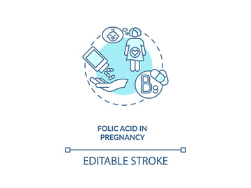 Folic acid in pregnancy concept icon preview picture