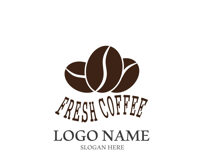 Coffee bean icon vector illustration template