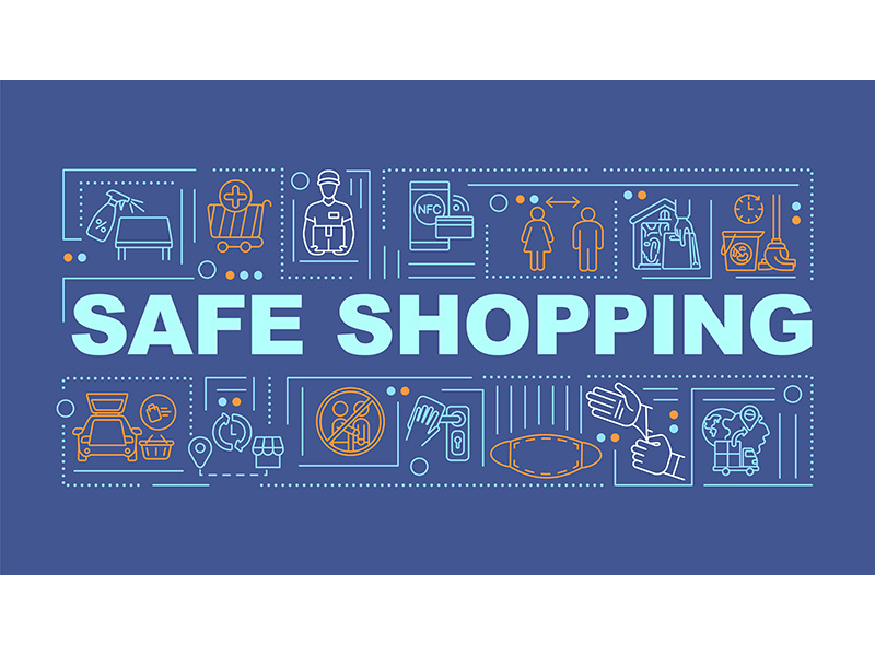Safe shopping tips word concepts banner