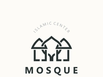 Mosque Logo design, simple islamic architecture, emblem symbol islamic center vector template preview picture