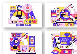10 Sushi Bar Illustration