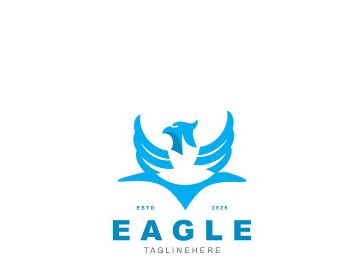 Eagle Logo minimalist style design template. Falcon Logotype Emblem identity