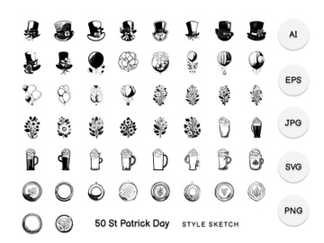 St Patrick Day Element Draw Black preview picture