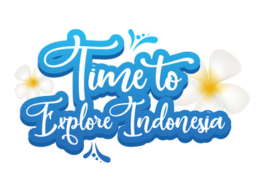 Time to explore Indonesia flat poster vector template preview picture
