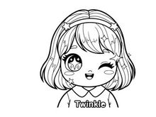 Cute girl twinkle star eyes vector illustration flat design