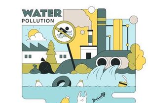 10 Water Pollution Vector Illustration