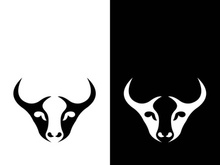 Bull head logo vector icon design