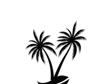 Palm logo icon template and symbol vector tree design