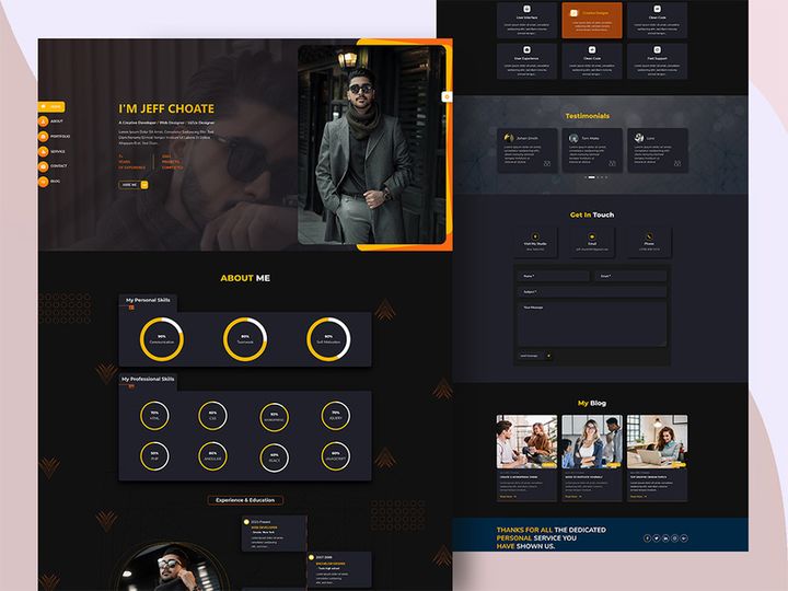 Personal Portfolio Website Landing Page Template Design