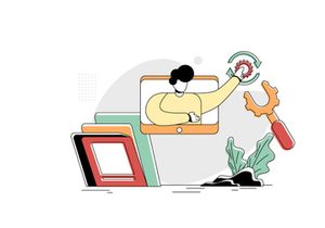 Flat Illustration Vector Graphic of Education Online