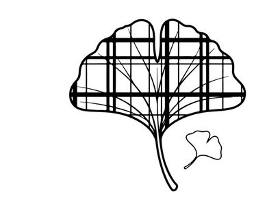Ilustrasi daun bergaya untuk branding ramah lingkungan. Desain botani modern untuk kampanye lingkungan.