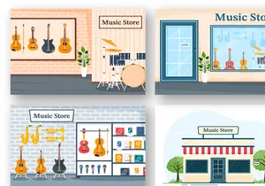 11 Music Shop Illustration
