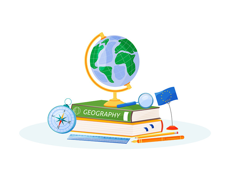 Geography flat concept vector illustration