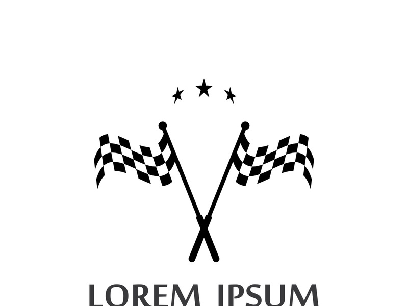 Creative and modern racing flag logo design.