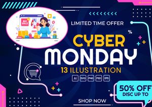 13 Cyber Monday Event Illustration