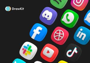 Free 3D Social Media Icons