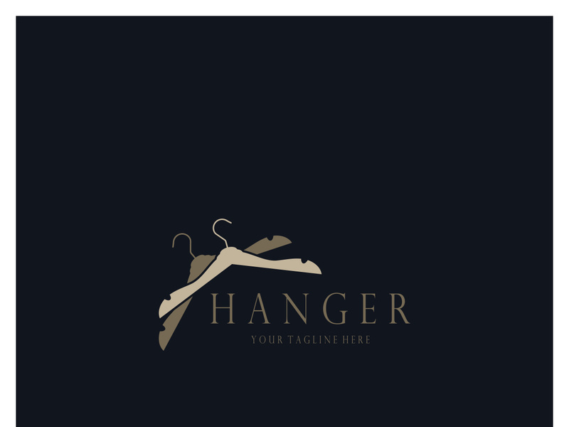 Simple clothes hanger logo details with creative design.for business, boutique, fashion, lifestyle, beauty, wardrobe, wedding dress, clothing store