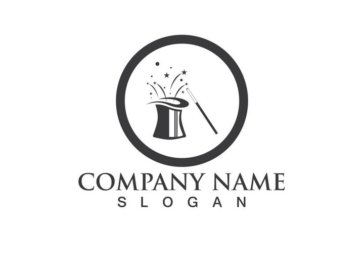 magic hat logo vector icon