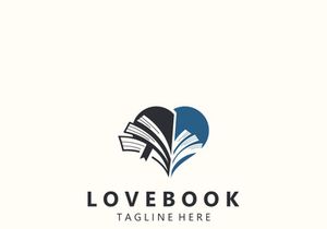 Love combines Book logo shape Symbol Design Template Style illustration