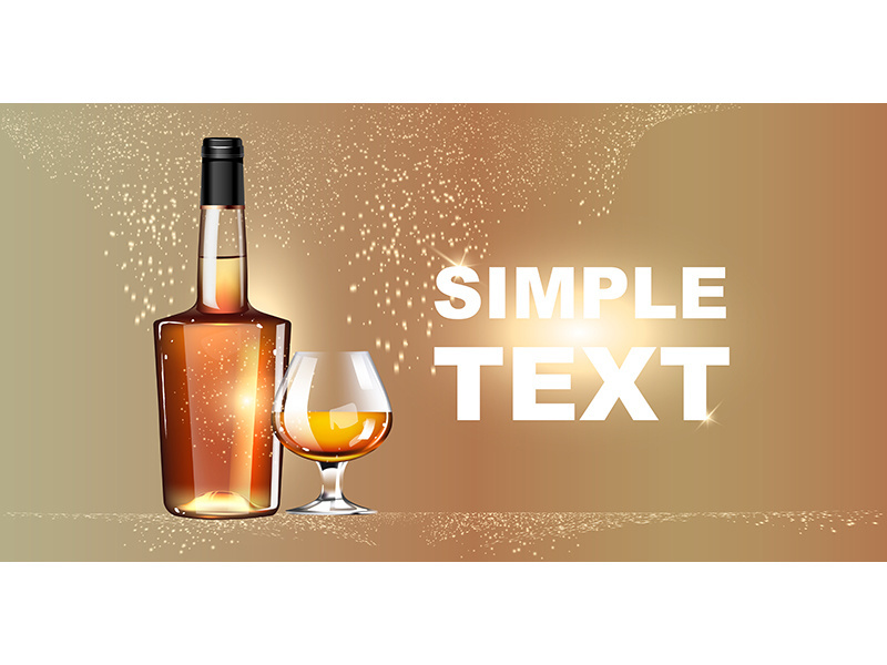 Premium whiskey realistic vector product ads banner template