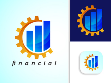 Accounting financial gradient logo, Financial Advisors logo design vector preview picture