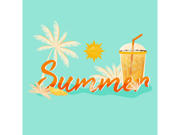 Summer banner flat vector template preview picture