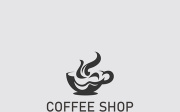 Coffee Shop logo line art illustration design