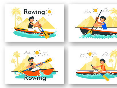 10 Rowing and Canoeing Illustration