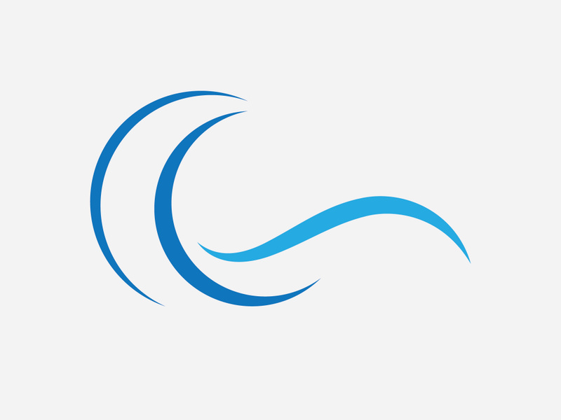 Blue Wave Logo Vector.  wAter wave illustration template design
