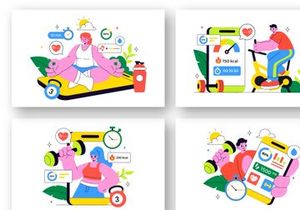 10 Fitness App Vector Illustration