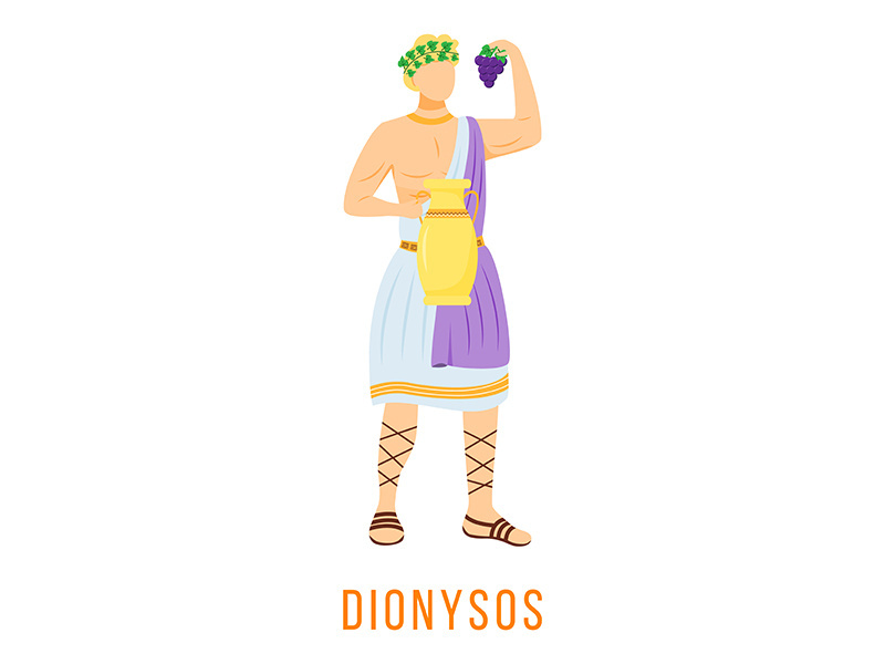 Dionysos flat vector illustration