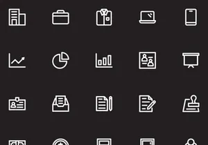 Simple Business Icon Set V1